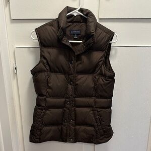 Lands' End Women’s Dark Brown Quilted Puffer Vest